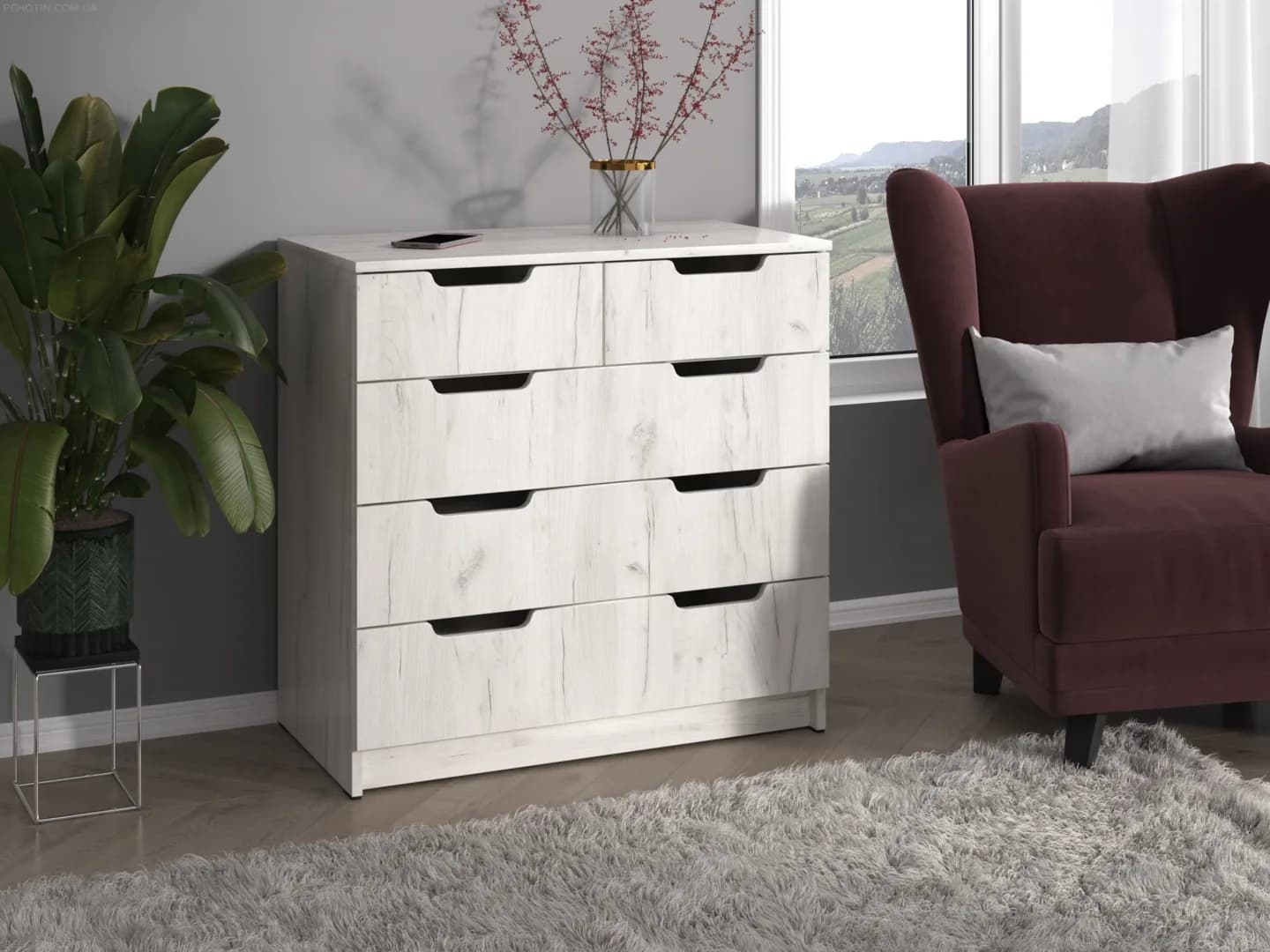 Komoda K-3+2 ECO Komodos Miegamojo baldai Svetainės baldai Vaikų baldai