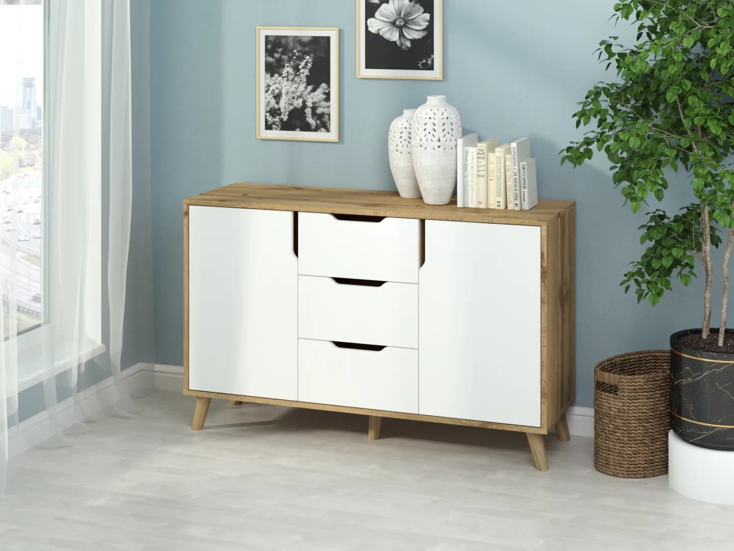 Komoda K-3+2 Retro Komodos Miegamojo baldai Svetainės baldai Vaikų baldai