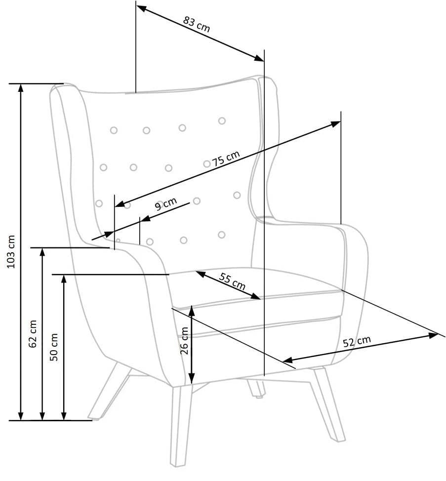 Fotelis MARVEL Foteliai Svetainės baldai