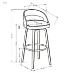 Baro kėdė H110 Baro kėdės Virtuvės baldai thumbnail