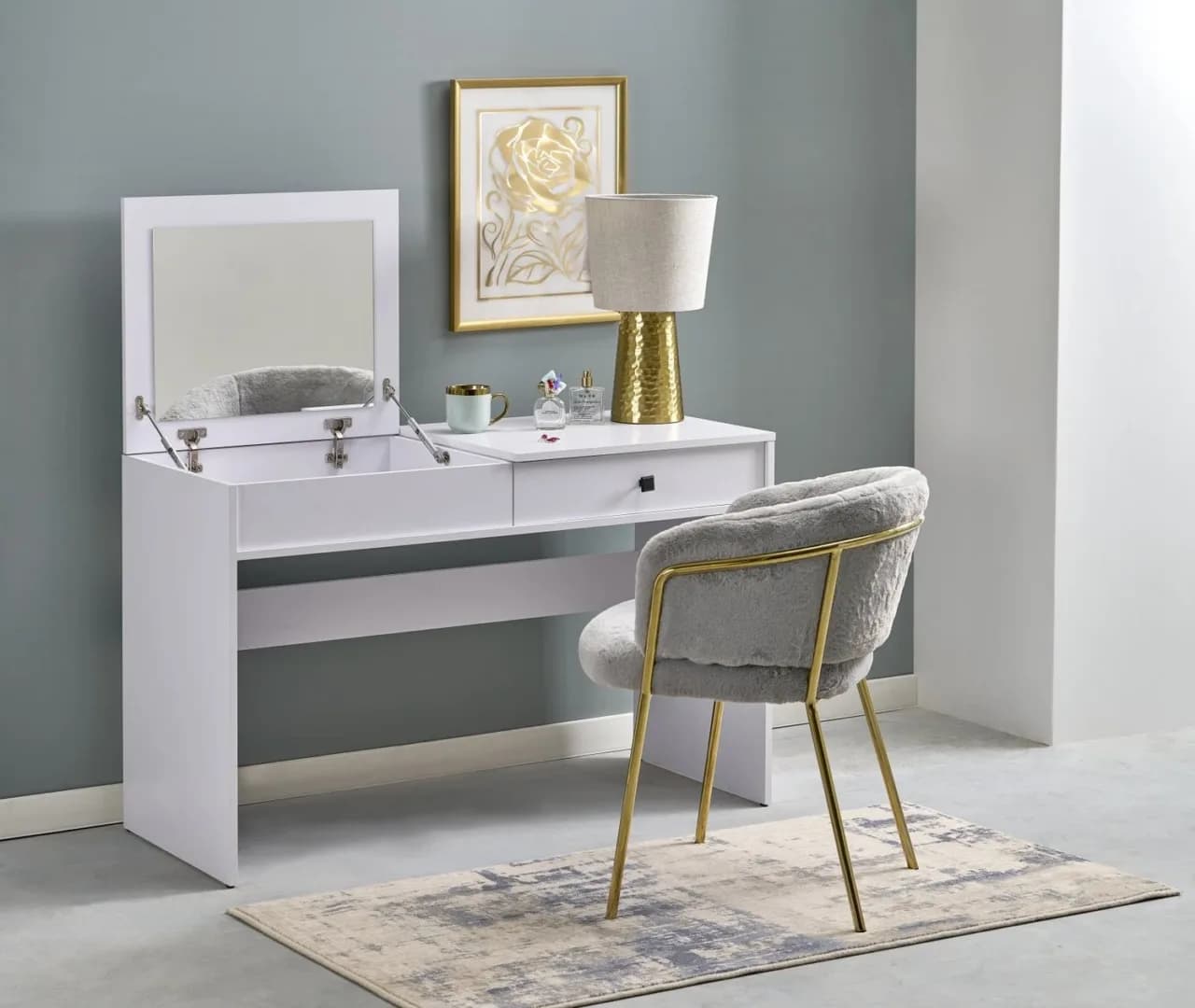 Kosmetinis staliukas MEGAN Kosmetiniai staliukai Miegamojo baldai