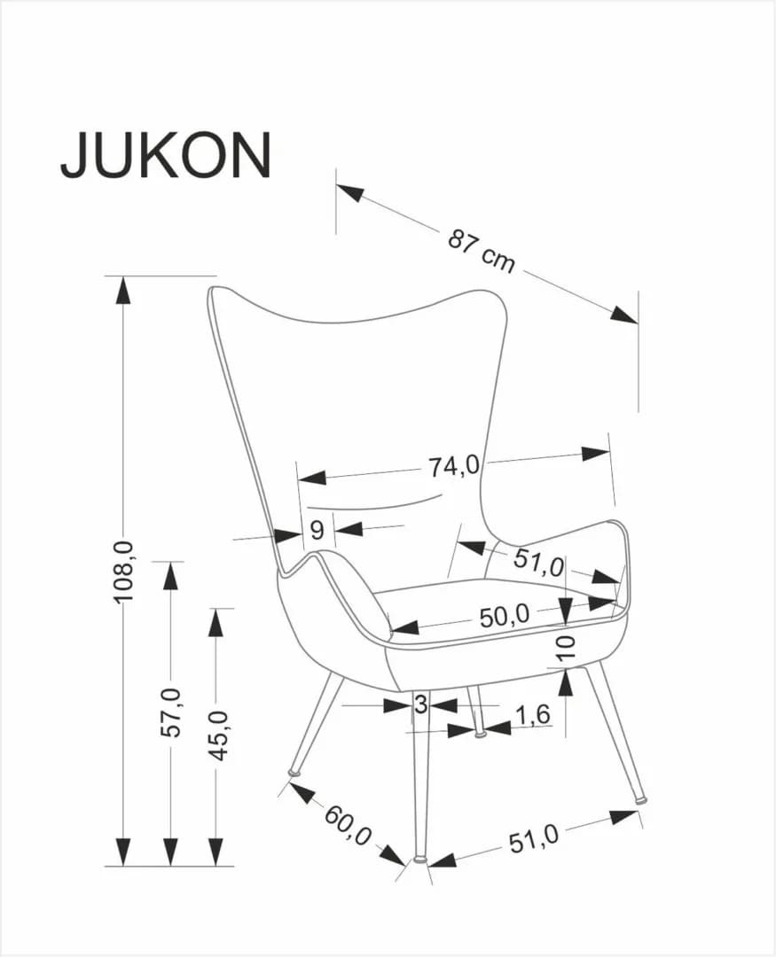 Fotelis JUKON Foteliai Svetainės baldai