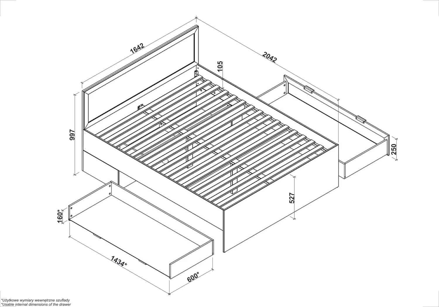Lova BORNEO Lovos Miegamojo baldai