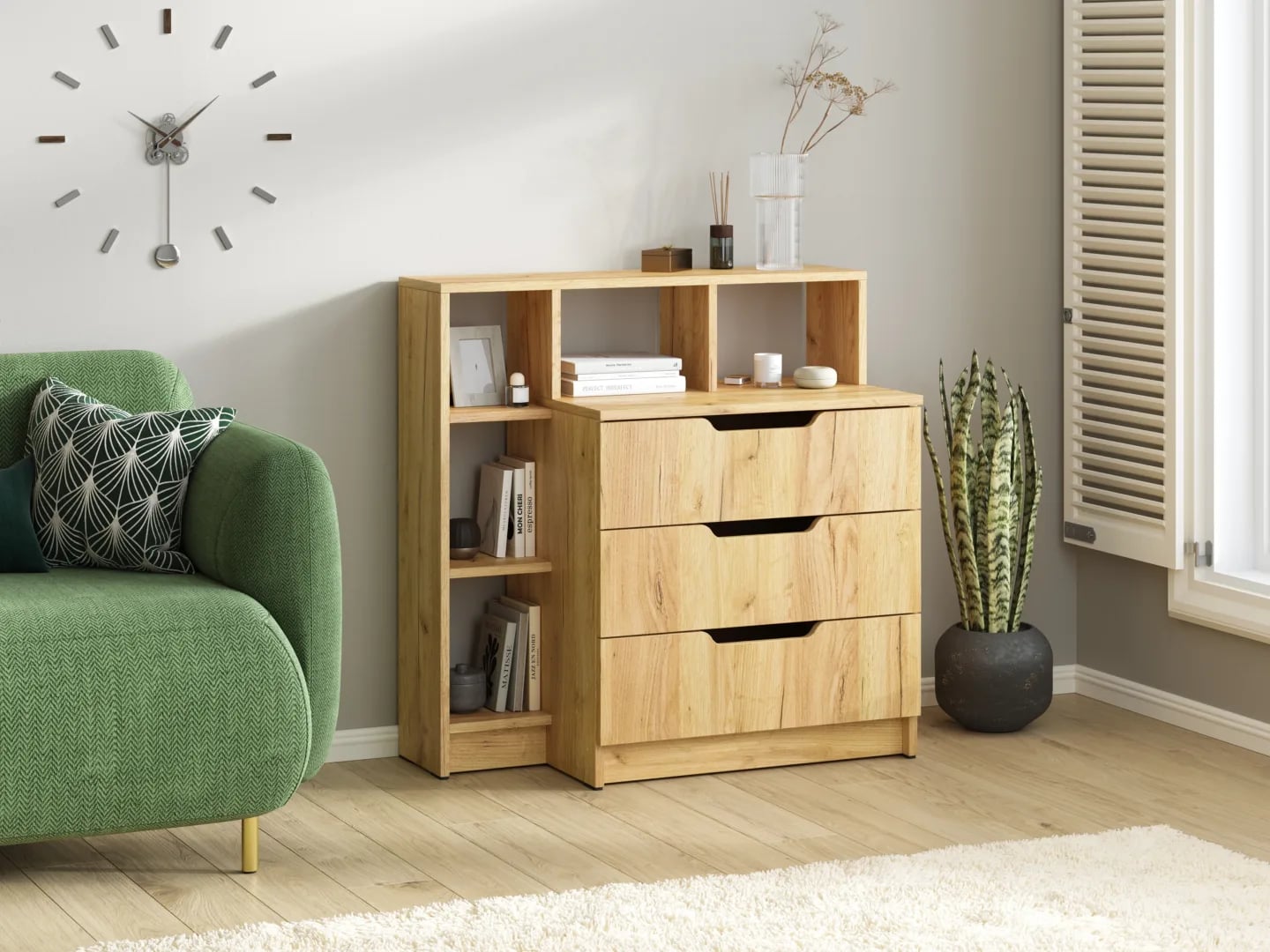 Komoda K-3+5 Komodos Miegamojo baldai Svetainės baldai Vaikų baldai