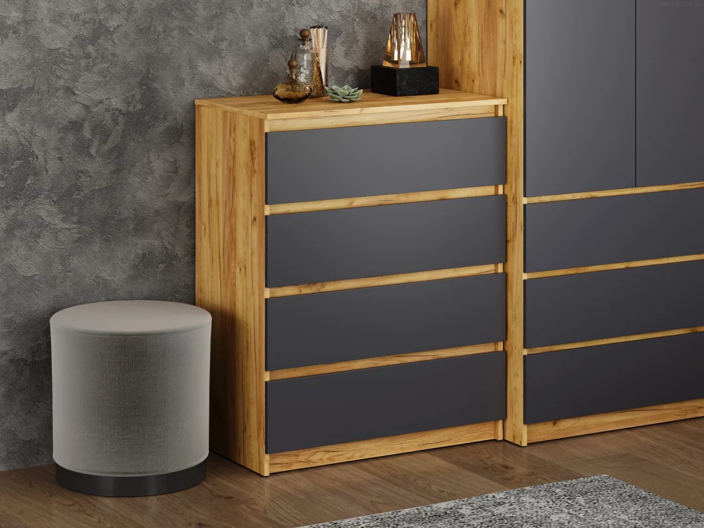 Komoda NS-4 Komodos Miegamojo baldai Svetainės baldai Vaikų baldai