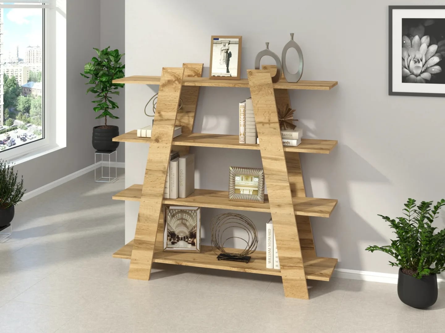 Lentyna Bookshelf-Pyramida Lentynos Svetainės baldai