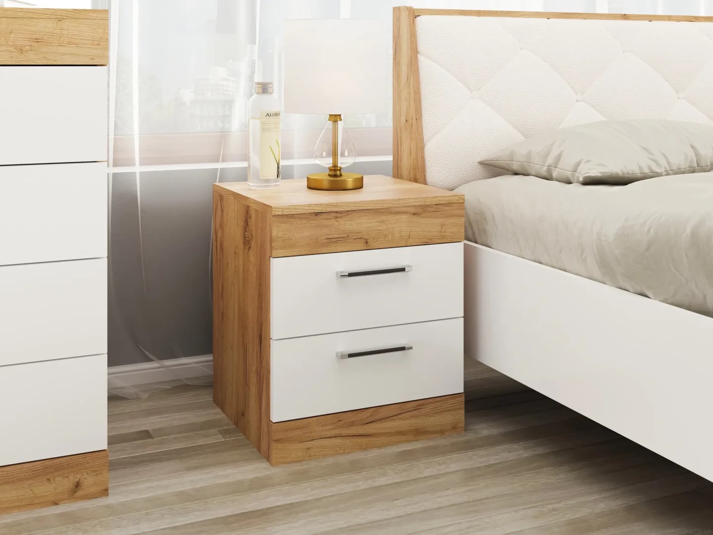 Naktinis staliukas 2 Monika Miegamojo baldai Naktiniai staliukai