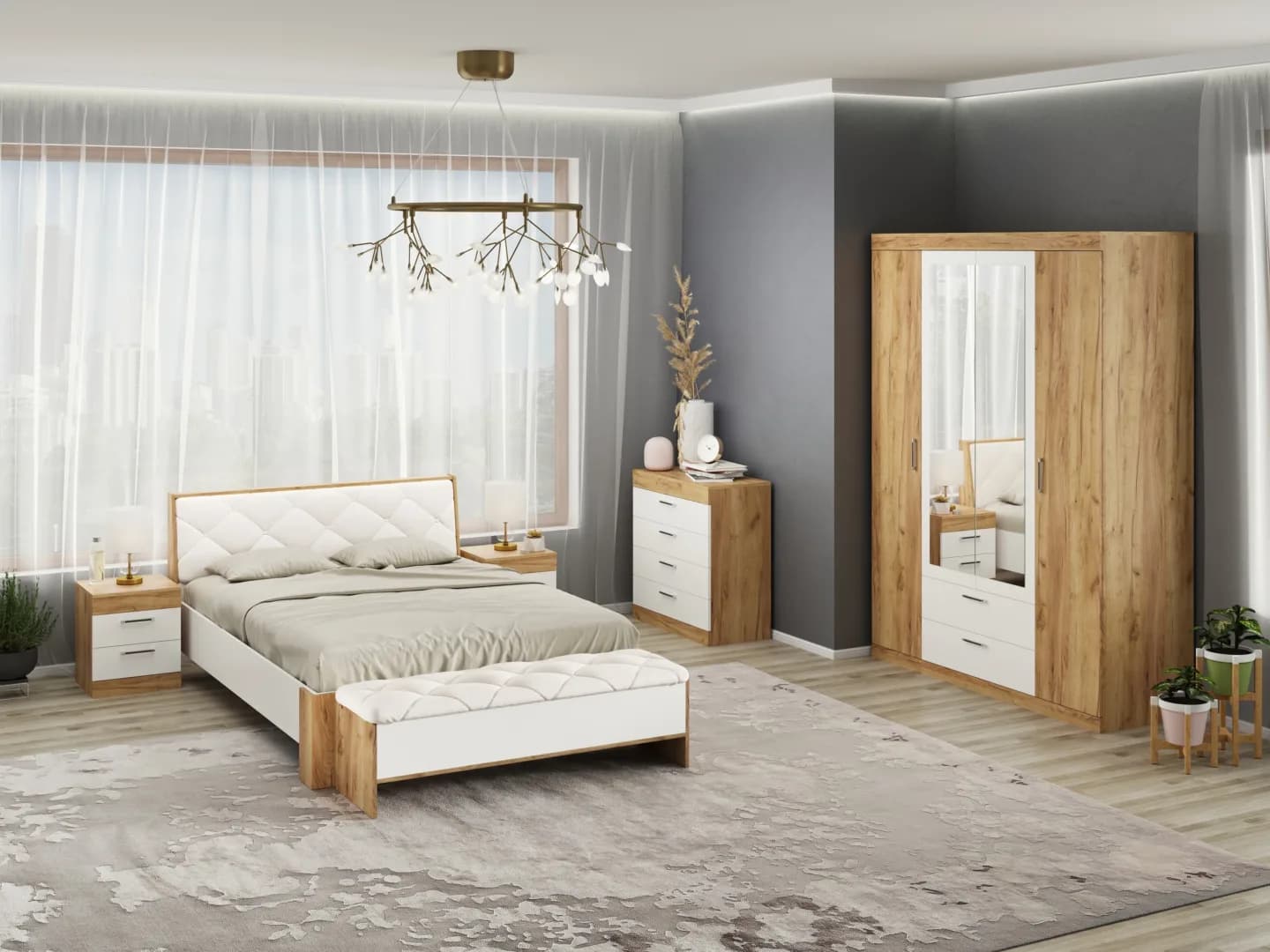 Komoda K-4 Monika Komodos Miegamojo baldai Svetainės baldai Vaikų baldai