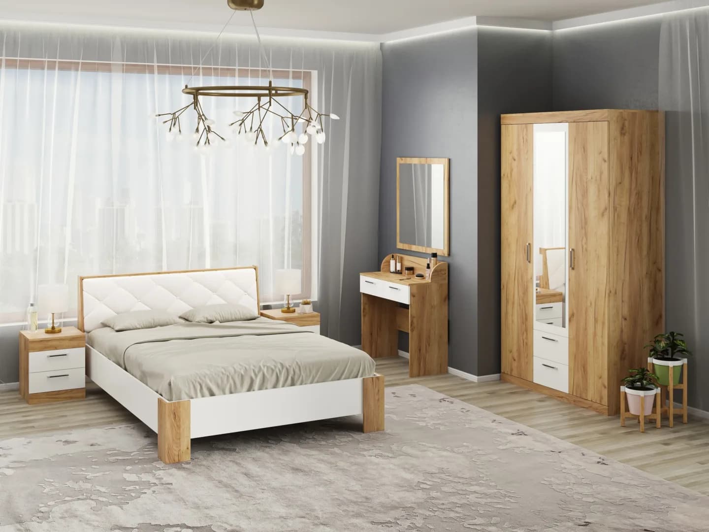 Naktinis staliukas 2 Monika Miegamojo baldai Naktiniai staliukai