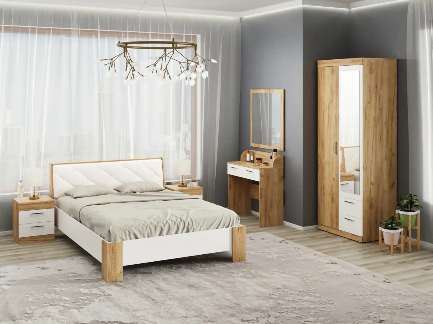 Naktinis staliukas 2 Monika Miegamojo baldai Naktiniai staliukai